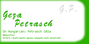 geza petrasch business card